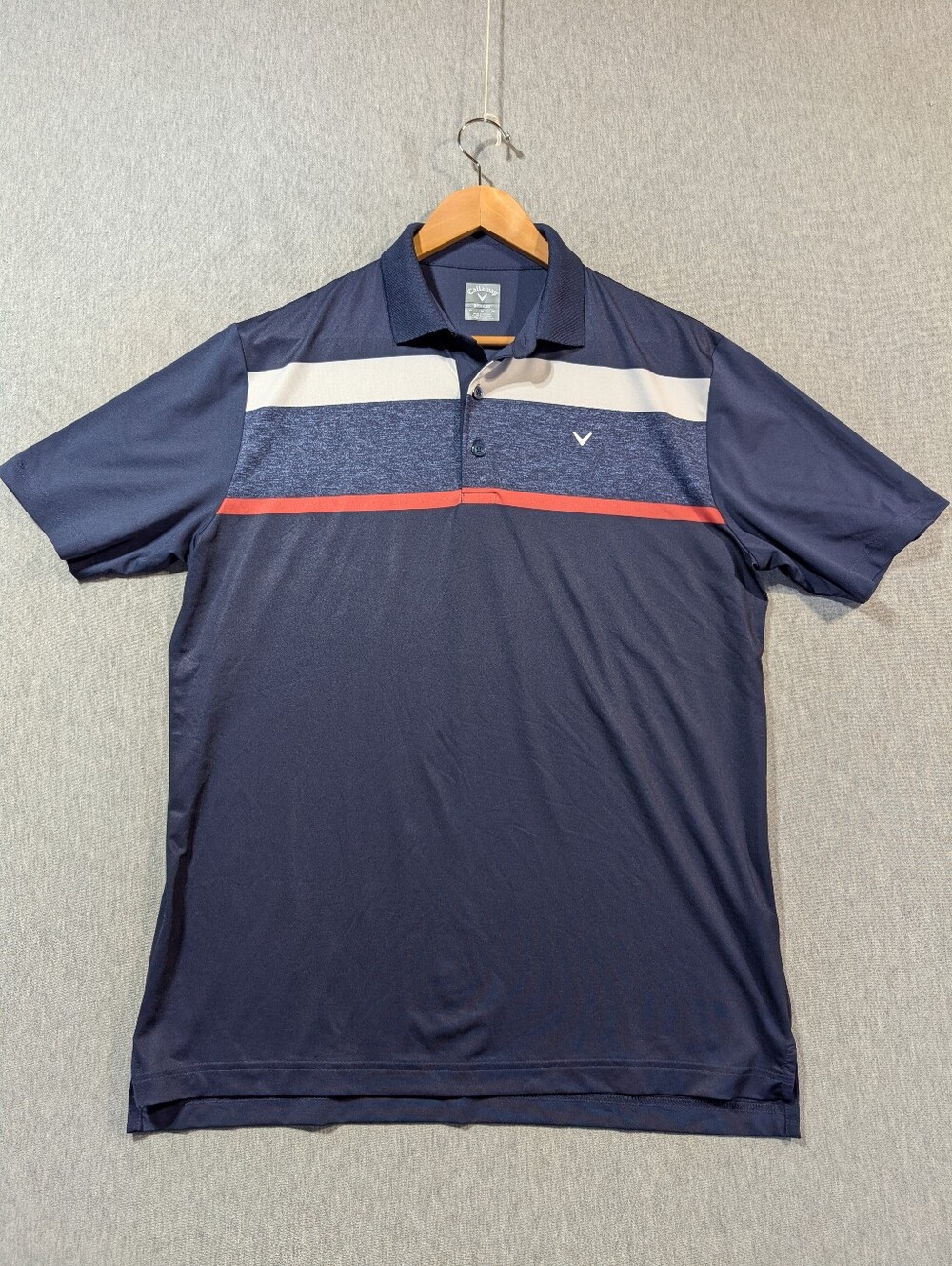 Callaway Golf Polo Shirt Men's Medium Blue White Opti-Dri